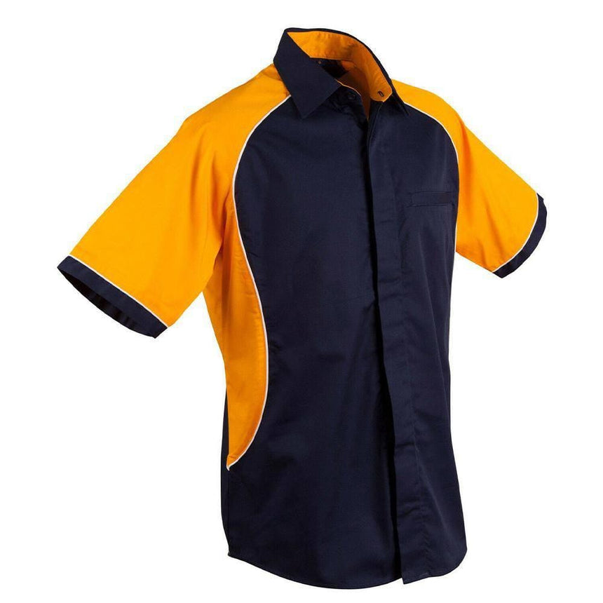 BS15 Men's Arena Tri Colour Contrast Shirt Shirts Winning Spirit Black.White.Gold S