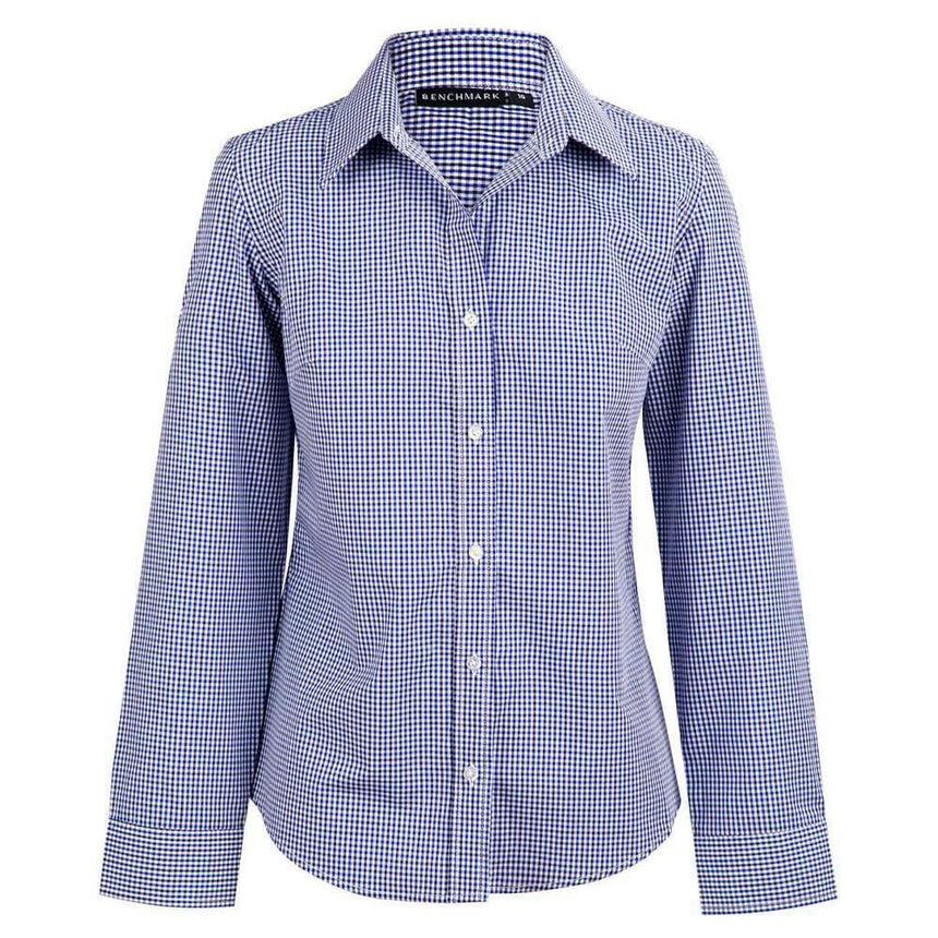 M8320L Ladies’ Multi Tone Check Long Sleeve Shirt Shirts Winning Spirit Navy 6