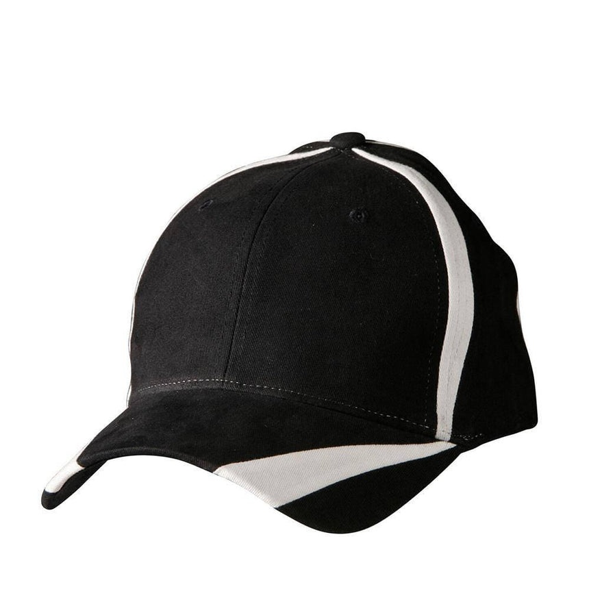 CH82 Peak & Crown Contrast Cap Hats Winning Spirit Black.White