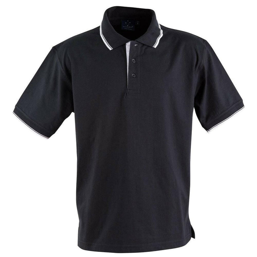 PS05 Macquarie Polo Unisex Polos Winning Spirit Black/White XS