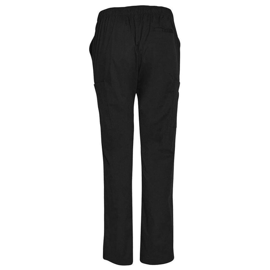 M9710 Mens Semi-Elastic Waist Tie Solid Colour Scrub Pants Pants Winning Spirit Black XS