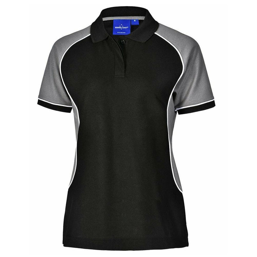 PS78 Arena Polo Women Polos Winning Spirit BlackWhiteGrey 8