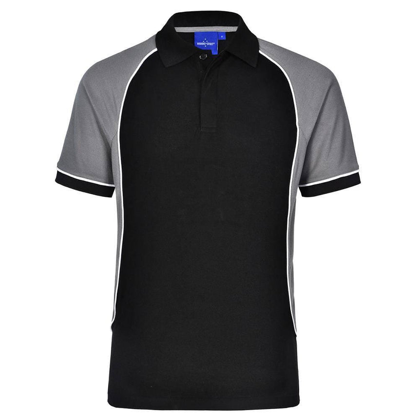 PS77 Arena Polo Men's Polos Winning Spirit BlackWhiteGrey S