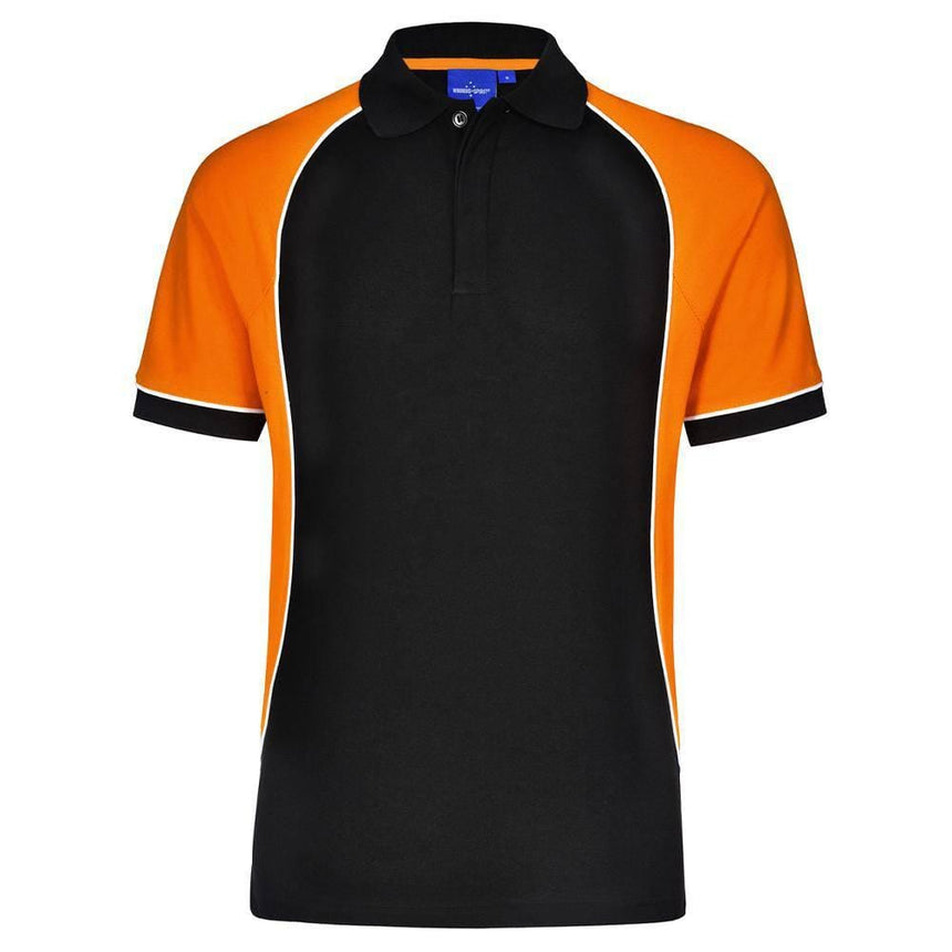PS77 Arena Polo Men's Polos Winning Spirit BlackWhiteOrange S