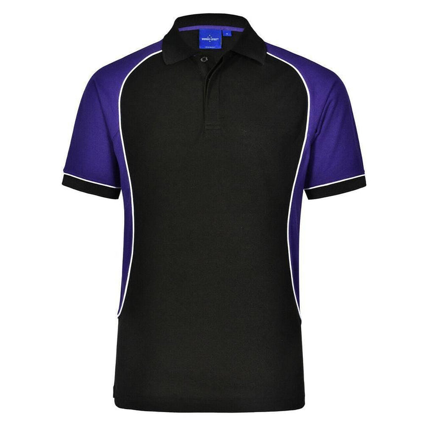 PS77 Arena Polo Men's Polos Winning Spirit BlackWhitePurple S