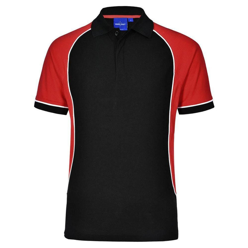 PS77 Arena Polo Men's Polos Winning Spirit BlackWhiteRed S