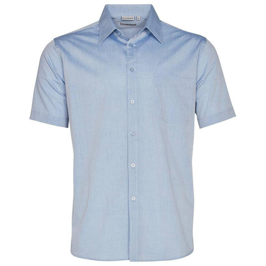 M7011 Men's Fine Chambray Short Sleeve Shirt Shirts Winning Spirit Blue 38