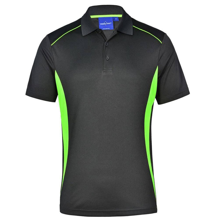 PS79K Pursuit Polo Kids Polos Winning Spirit Charcoal.Lime 04K