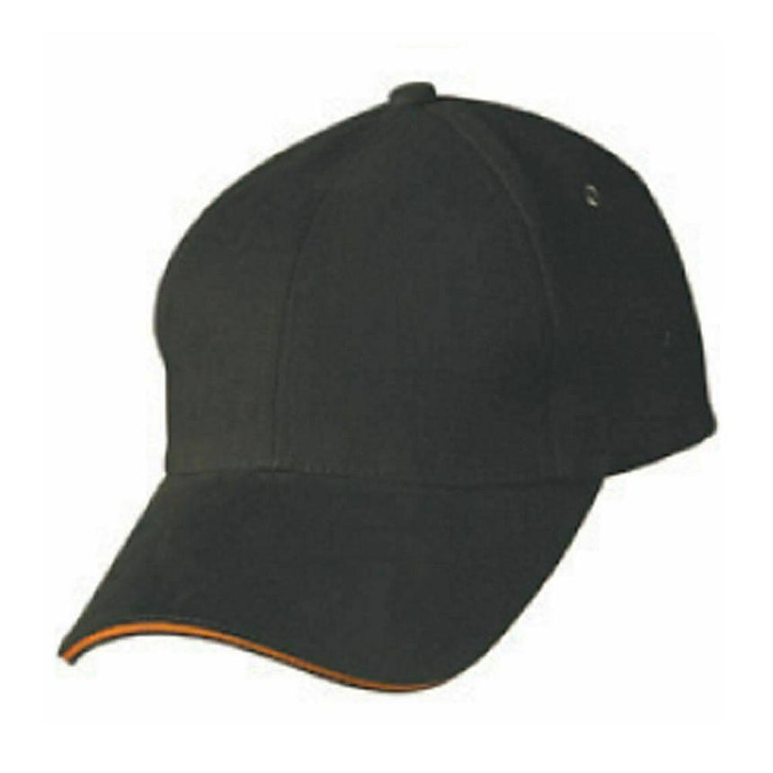 CH18 Sandwich Peak Cap Hats Winning Spirit Charcoal.Orange