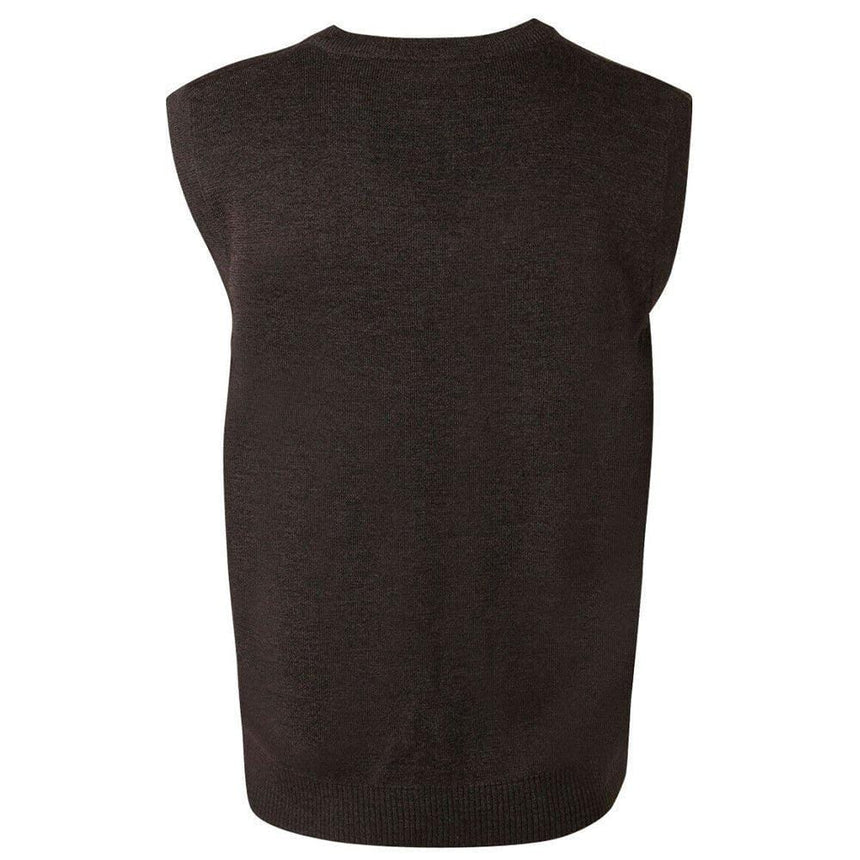 WJ02 Unisex Wool Acrylic V-Neck Vest Sweaters Winning Spirit Charcoal XXS