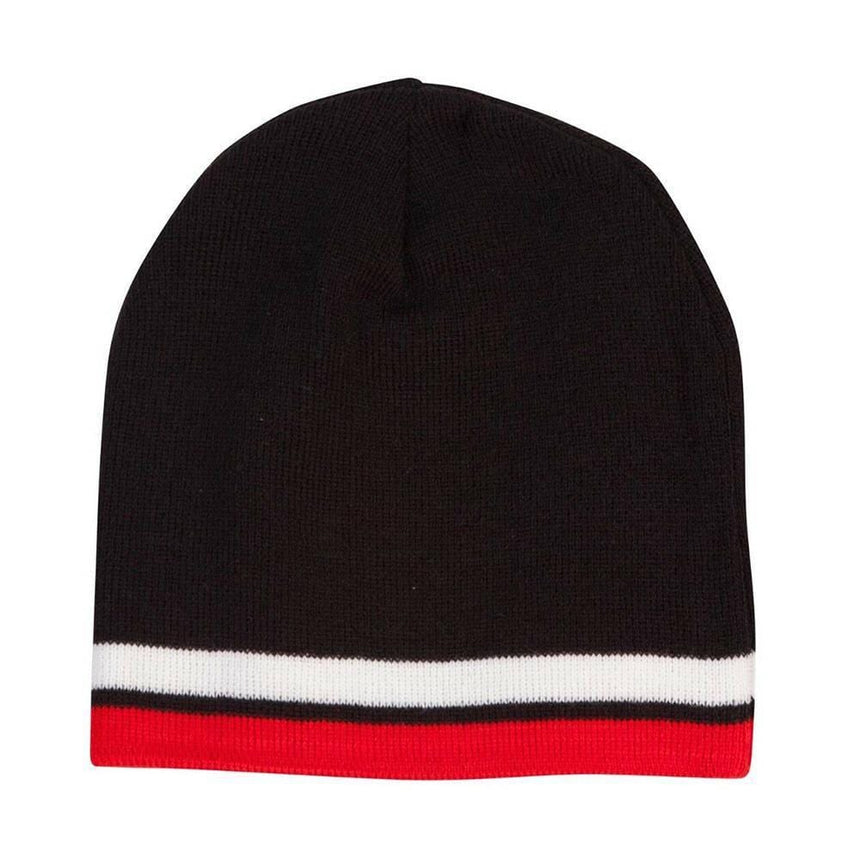 CH63 Contrast Stripe Beanie Hats Winning Spirit