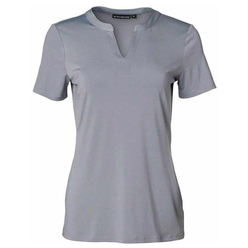 M8840 Ladies Short Sleeve Knit Top Sofia Short Sleeve Shirts Winning Spirit Dusk Grey 6