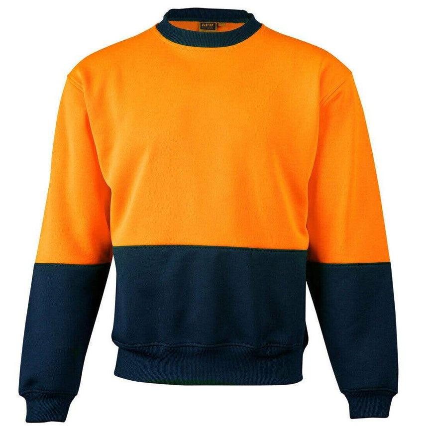 SW09 Hi-Vis 2 Tone Crew Neck Sweaters Winning Spirit Navy/Orange S