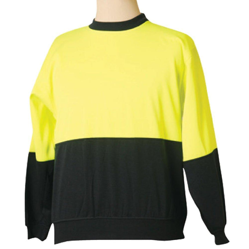 SW09 Hi-Vis 2 Tone Crew Neck Sweaters Winning Spirit Navy/Yellow S