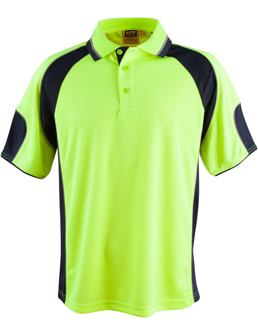 SW25 Hi Vis Unisex Polo Polos Winning Spirit Navy/Yellow XXS