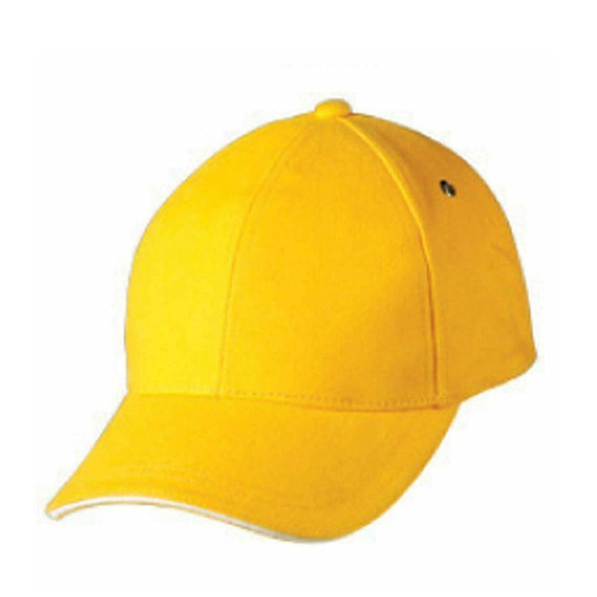 CH18 Sandwich Peak Cap Hats Winning Spirit Gold.White