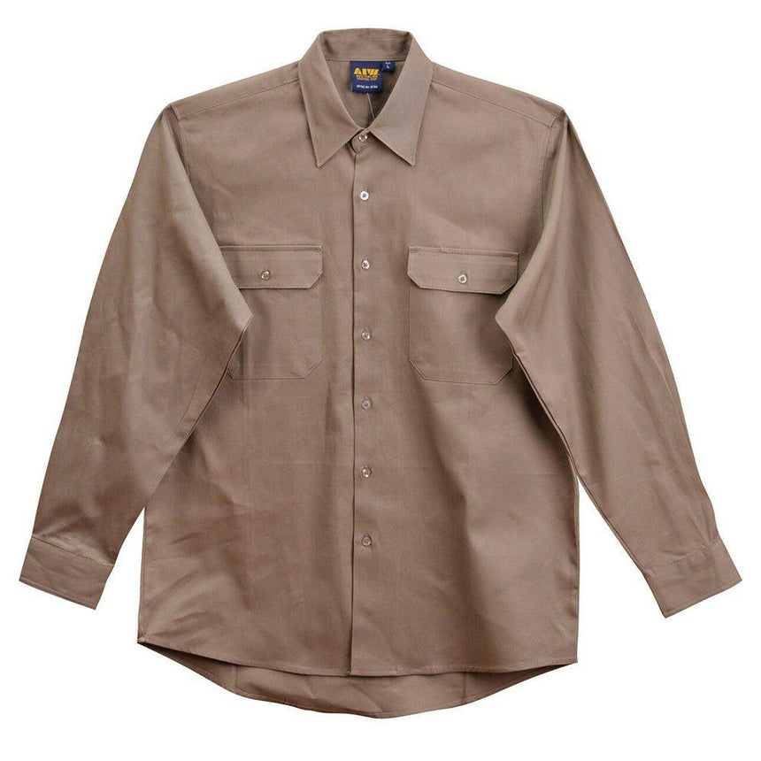 WT04 Cotton Drill Work Shirt Shirts Winning Spirit Khaki S