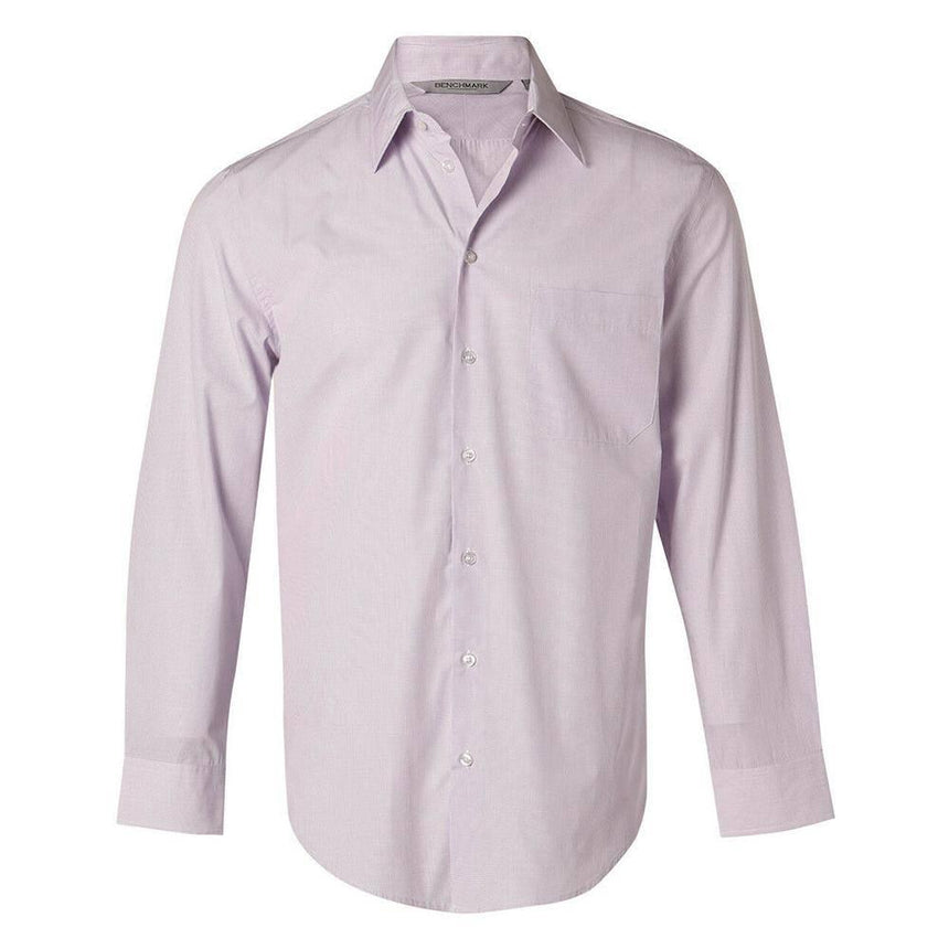 M7360L Men's Mini Check Long Sleeve Shirt Shirts Winning Spirit LILAC 38