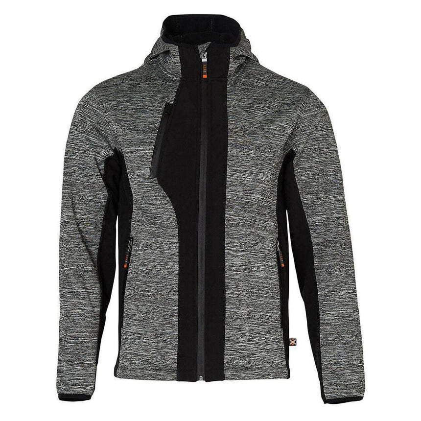 JK49 Laminated Functional Knit Hoodie Hoodies Winning Spirit Marl Grey/Black 2XS