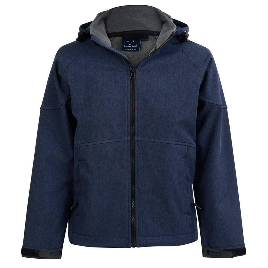 JK33 Aspen Softshell Hood Jacket Men's Jackets Winning Spirit Marl Navy.Charcoal S