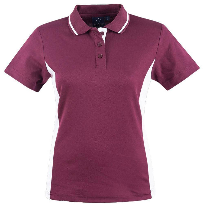 PS74 Teammate Polo Ladies Polos Winning Spirit Maroon.White 8