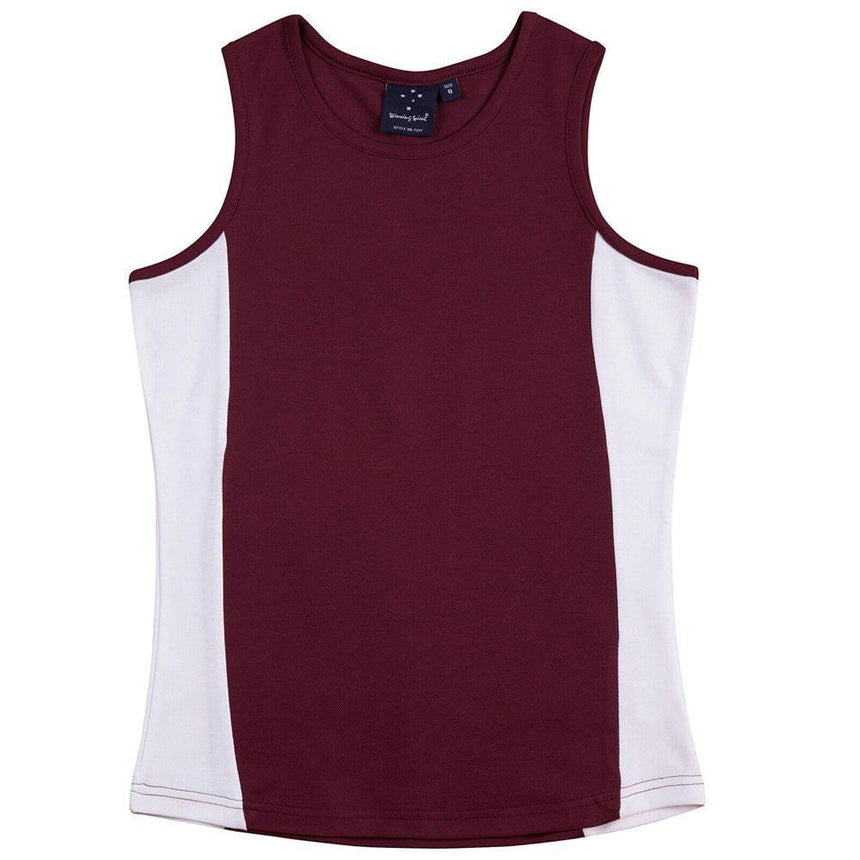 TS17 Teammate Singlet Ladies Singlets Winning Spirit Maroon.White 8