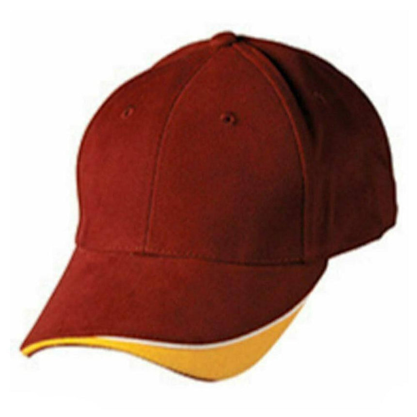 CH68 Triple Sandwich Peak Cap Hats Winning Spirit Maroon/Gold