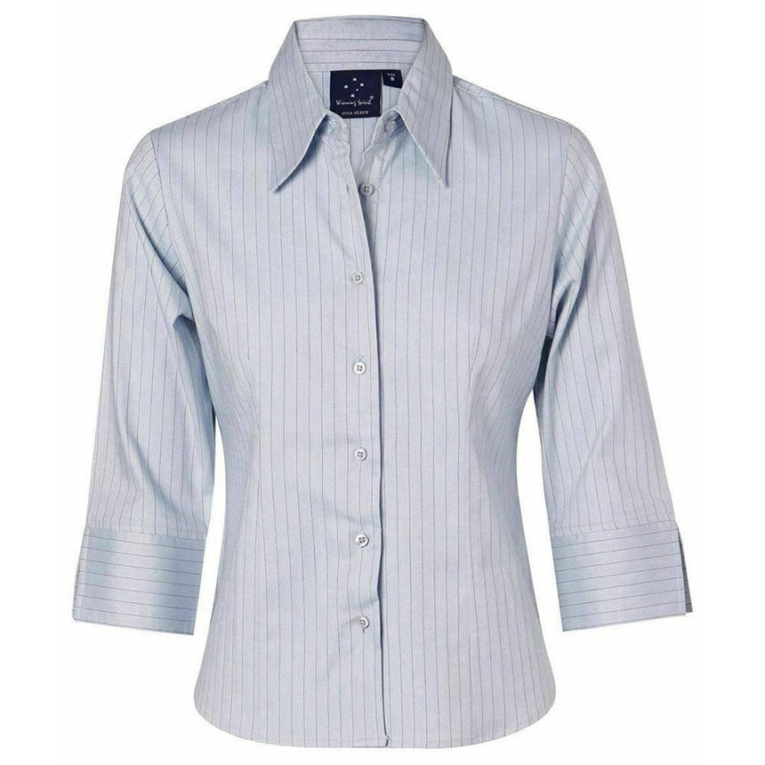 BS18 Pin Stripe Ladies Shirts Winning Spirit Mild Blue.Navy 6