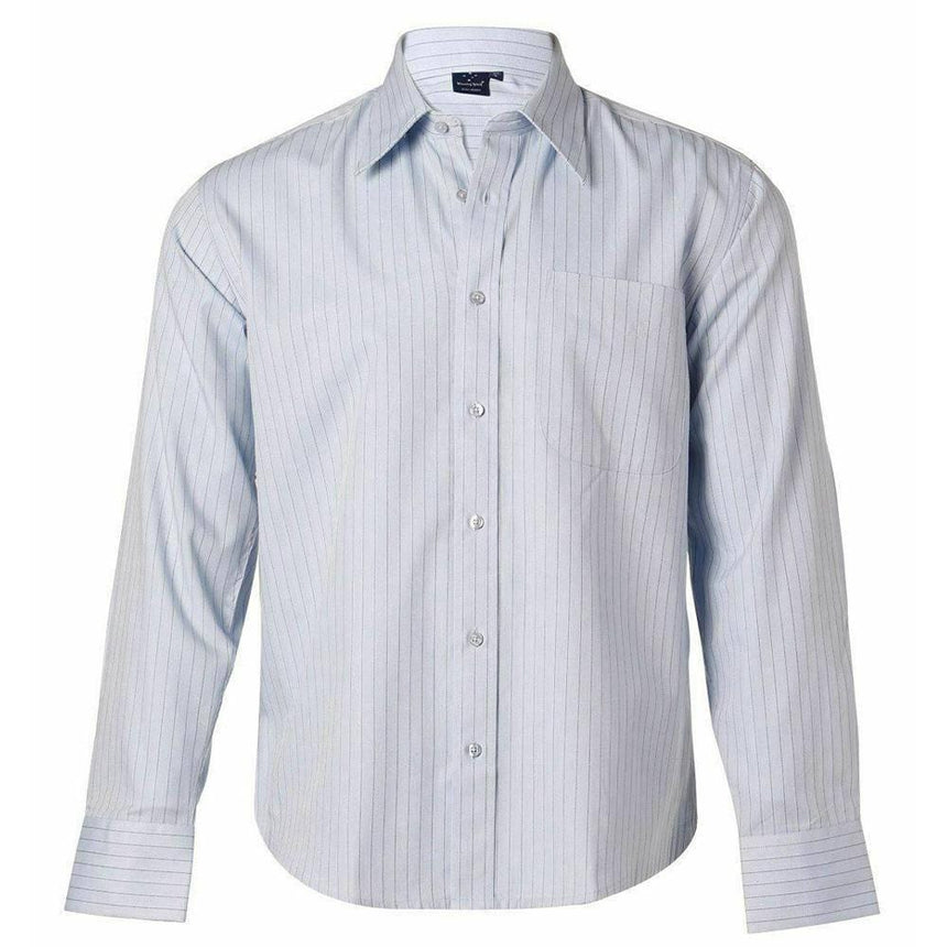 BS17 Pin Stripe Men's Shirts Winning Spirit Mild Blue.Navy S