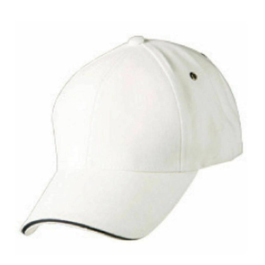 CH18 Sandwich Peak Cap Hats Winning Spirit Natural.Navy