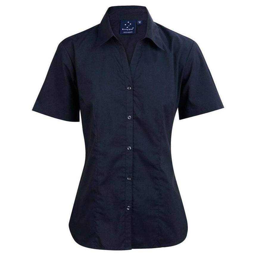 BS07S Executive Lady Short Sleeve Shirt Shirts Winning Spirit Navy 6