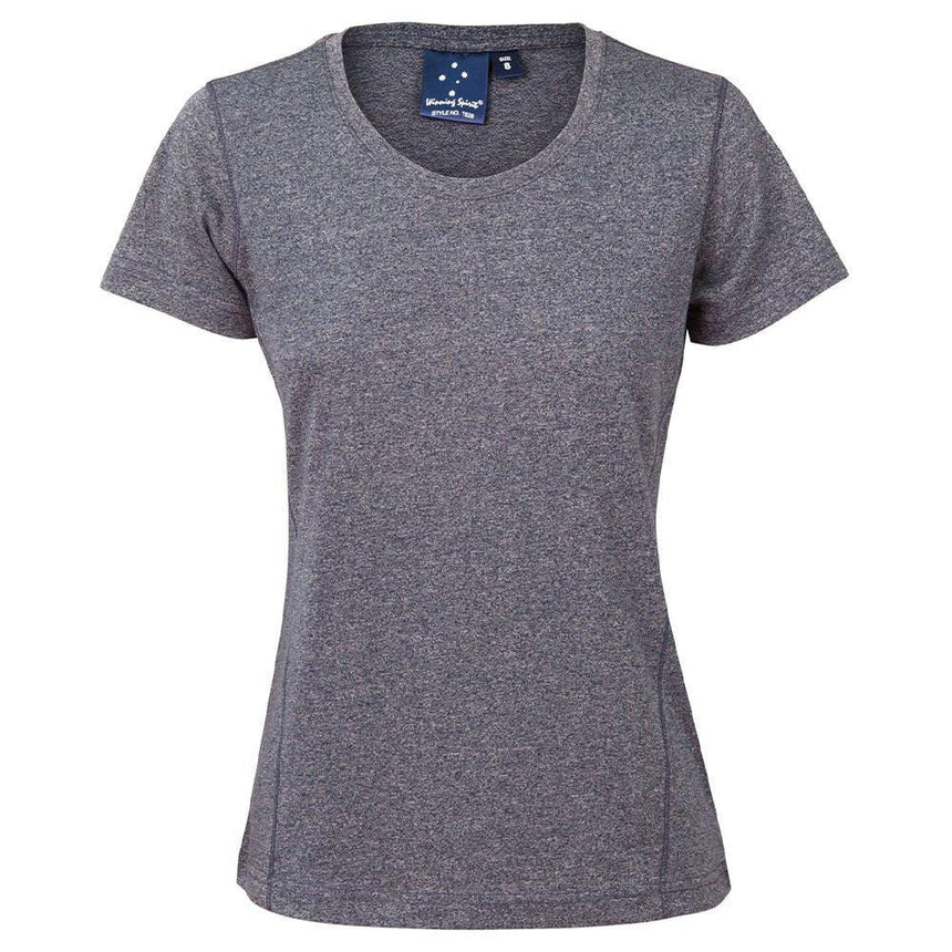 TS28 High Performance Heather Tee Ladies T Shirts Winning Spirit Navy 8