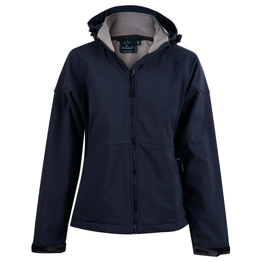 JK34 Aspen Softshell Hood Jacket Ladies Jackets Winning Spirit Navy.Charcoal 8