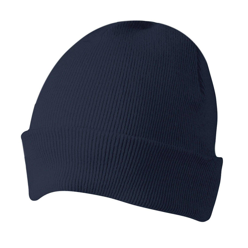 CH28 Roll Up Acrylic Beanie Hats Winning Spirit Navy Cuffed