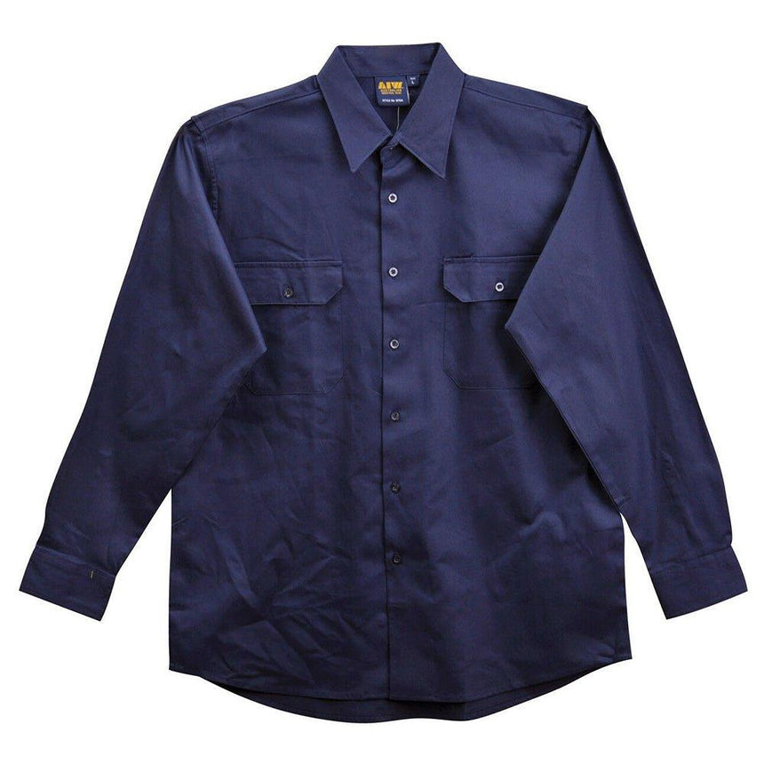 WT04 Cotton Drill Work Shirt Shirts Winning Spirit Navy S