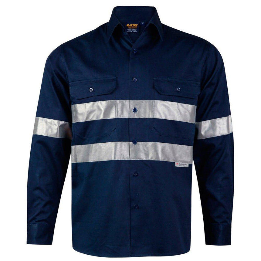 WT04HV Cotton Drill Work Shirt Shirts Winning Spirit Navy S