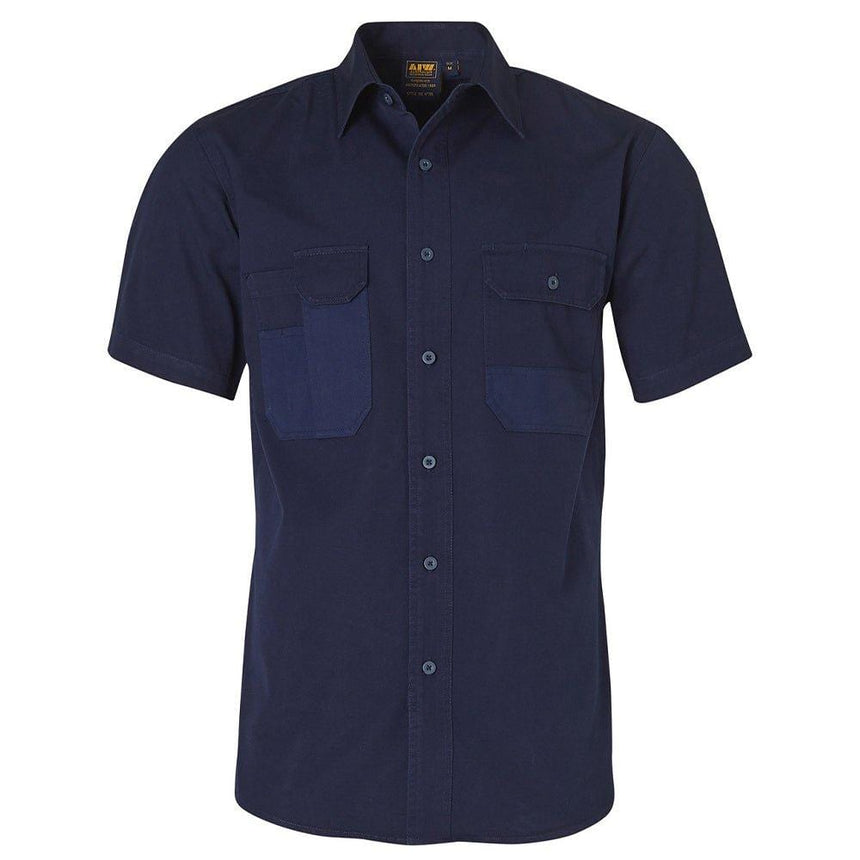 WT05 Durable Short Sleeve Work Shirt Shirts Winning Spirit Navy S