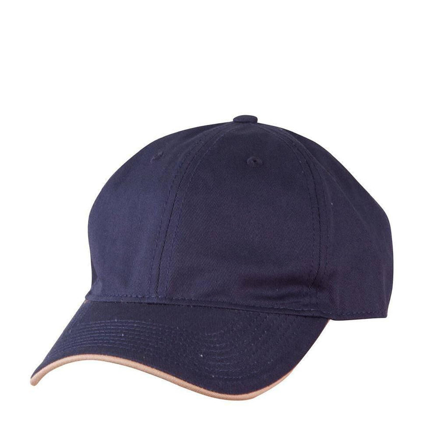 CH51 Underpeak Contrast Colour Cap Hats Winning Spirit Navy.Sand