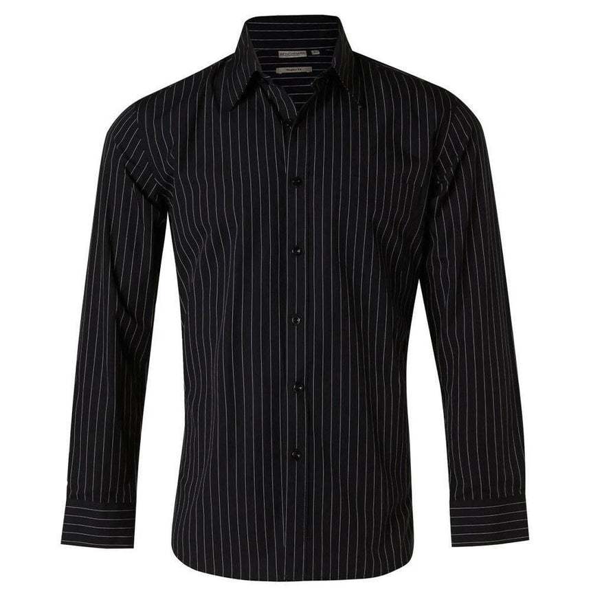 M7222 Men's Pin Stripe Long Sleeve Shirt Shirts Winning Spirit Navy 38