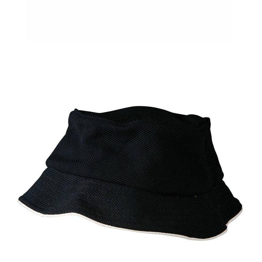 CH71 Pique Mesh With Sandwich Bucket Hat Hats Winning Spirit Navy/White