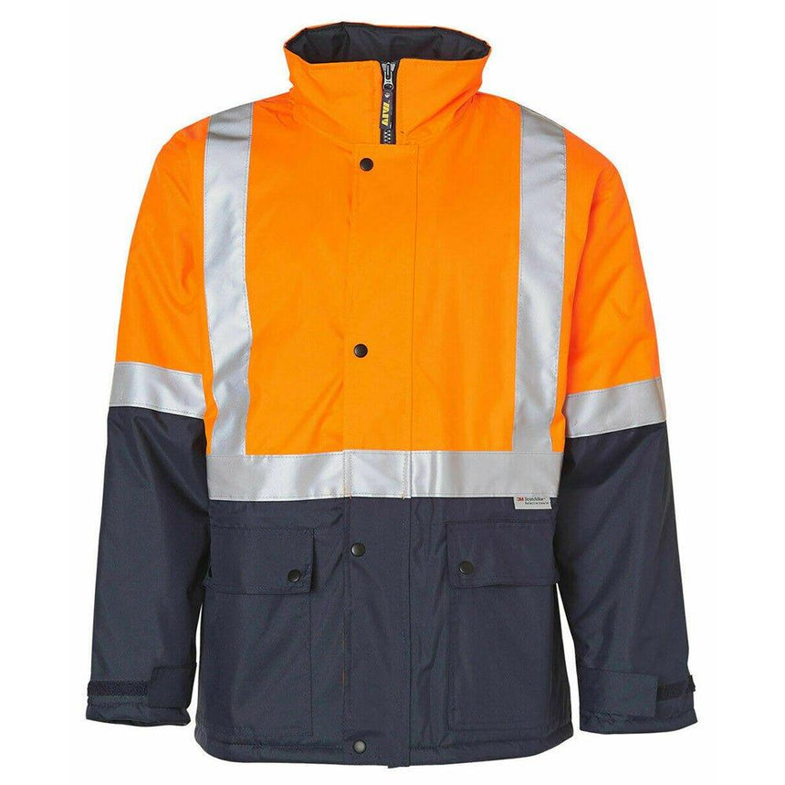 SW28A Hi-Vis Two Tone Rain Proof Jacket With Quilt Lining Jackets Winning Spirit Orange.Navy S