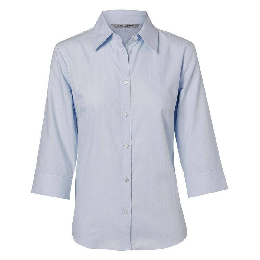M8113 Women's Mini Herringbone 3/4 Sleeve Shirt Shirts Winning Spirit Pale Blue 6