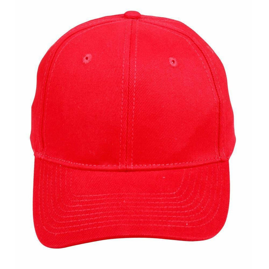 CH01 Heavy Brushed Cotton Cap Hats Winning Spirit Red