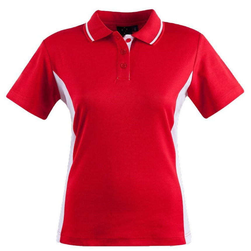 PS74 Teammate Polo Ladies Polos Winning Spirit Red.White 8