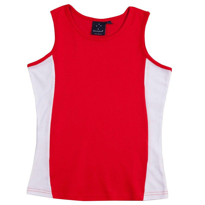 TS17 Teammate Singlet Ladies Singlets Winning Spirit Red.White 8