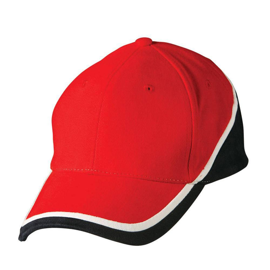 CH38 Tri Contrast Colours Cap Hats Winning Spirit Red.White.Navy