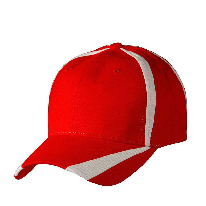 CH82 Peak & Crown Contrast Cap Hats Winning Spirit Red.White