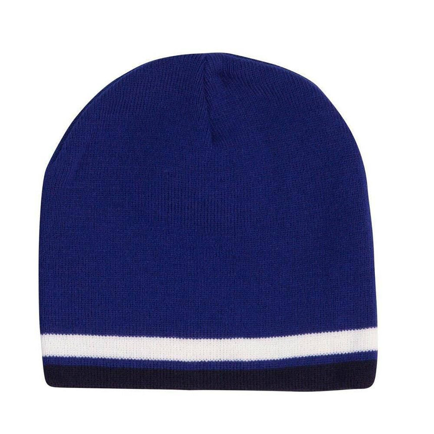 CH63 Contrast Stripe Beanie Hats Winning Spirit Royal.White.Navy