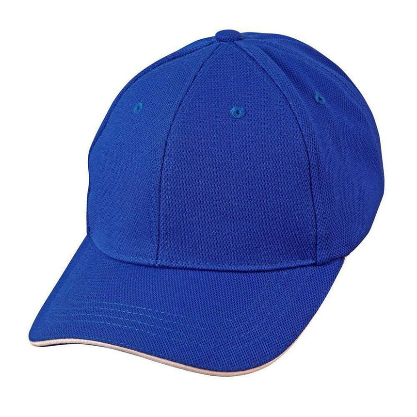 CH72 Pique Mesh With Contrast Sandwich Hats Winning Spirit Royal.White