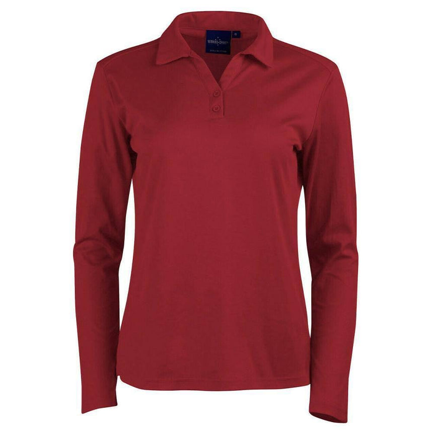 PS36B Victory Plus Truedry® Long Sleeve Polo Polos Winning Spirit Red 6